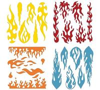 GORGECRAFT 4 Estilos Etiqueta Reflectante de Llama Vinilo Racing Deportes Llama Raya Calcomanía Impermeable Reflectante Coche Pegatinas para Carro de Golf Vehículos Todoterreno Motocicletas Bicicleta