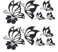 GORGECRAFT 4 hoja de Calcomanías de Mariposa para Auto Calcomanías Grandes para Auto Mariposas Besándose Hibisco Calcomanías Reflectantes Vinilo Impermeable Calcomanías para Mujeres Calcomanías Blanco