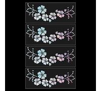 GORGECRAFT 4 Hoja de Pegatinas de Flores de Hibisco para Coche Pegatinas Y Calcomanías Hawaianas Pegatinas Reflectantes Coloridas Vinilo Impermeable Decoración Exterior Automotriz para SUV Camión