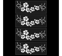 GORGECRAFT 4 Hoja de Pegatinas Y Calcomanías Hawaianas Calcomanías de Flores de Hibisco para Auto Calcomanías Automotrices Blancas Vinilo Impermeable Decoración Exterior Automotriz para SUV Camión