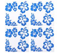 GORGECRAFT 4 Hoja de Pegatinas Y Calcomanías Hawaianas de Flores de Hibisco para Coche Pegatinas Reflectantes Azules Vinilo Impermeable Decoración Exterior Automotriz para SUV Camión Motocicleta
