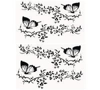 GORGECRAFT 4 Pieza de Pegatinas de Mariposa para Coche Diseño de Mariposas Besando Flores Vinilo Impermeable Pegatinas para Coche Decoración Exterior para Auto Camión SUV Arte de Pared Portátil Negro