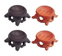 GORGECRAFT 4 Soporte de Madera para Bola de Cristal, Soporte de Exhibición de Base de Madera, 2 Colores Tallados, Pedestales En Miniatura para Bola de Huevo de Avestruz, Esfera, Escultura de Piedra