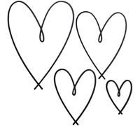 GORGECRAFT 4 tamaños de Arte de Pared de Corazón de Metal Minimalista de Acero Negro con Signo de Amor de Pared con Corazones Esculturas Colgantes Adorno para Dormitorio Sala de Estar Oficina Hogar