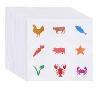 GORGECRAFT 450pz Pegatinas para la Elección de Comidas de Boda Pegatinas Indicadoras de Selección de Colores Pegatinas para Comida de Catering Pollo Carne de Res Pescado Zanahoria Vaca Pegatinas