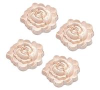 GORGECRAFT 4PCS Apliques de Madera Tallada En Madera Rose Carving Decal Corner Craft Muebles Sin Pintar Decoración del Hogar Calcomanía de Talla de Madera 3"X3"