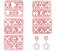 GORGECRAFT 5 Estilos Triángulo Cuadrado Corazón Cortadores de Arcilla Polimérica Rosa Amor Cortadores de Arcilla Plástica Kite Lágrima Herramientas para Hacer Joyas Arcilla Plástica Pendientes Ganchos