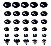 GORGECRAFT 5 Tamaño 100 Piezas Ojos de Seguridad Ojo de Muñeca Artesanal de Plástico con Arandelas Ojos de Ganchillo Negros para Marionetas Perros Osos Peluches Animales de Peluche 16.5/15/13/10/9mm