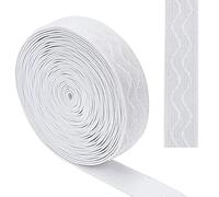GORGECRAFT 5 Yarda 20 mm Ancho Antideslizante Cinta Elástica Onda Silicona Elástica Banda de Agarre Gomas Elásticas Cinturón Elástico para Bricolaje Ropa Costura Manualidades Deportes, Blanco