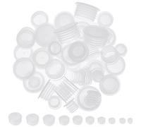 GORGECRAFT 50 tapón de Repuesto Transparente para Salero Y Pimentero de 10 Estilos Tapón de Plástico Redondo con Orificio Abierto Tapón de Columna Reutilizable para Vino Whisky Brandy Color Blanco