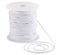 GORGECRAFT 50mx2mm Cuerda de Algodón Cuerdas de Repuesto con Cordón Suave Ribete de Ribete de Algodón Macramé Hilo de Algodón Redondo Cordón Multiusos para Bolsas Proyectos de Manualidades Blanco