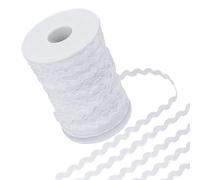 GORGECRAFT 54 Yarda*5mm Ribete de Flecos Ondulados Rick Rack Zig Zag RIC Rac Borde de Tela Trenzada Curvada Borde de Cinta Cinta de Encaje para Coser En Casa Fiesta Boda Manualidades Color Blanco