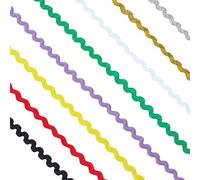 GORGECRAFT 54 Yarda 8 Colores Ondulado Doblado Flecos Ribete Curvado Cinta Rick Rack Adornos Costura Encaje Cintas Colorido Zig Zag Trenza Tejido Borde Cinta para Ropa DIY Manualidades Regalo
