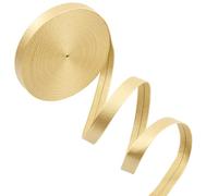GORGECRAFT 5m*10mm*1mm Tiras de Cuero Plegables Doradas Cinta de Adorno de PU Cordón de Cuero Plano Sintético con Textura de Piel de Cordero Correas de Cuero Sintético para Acolchado Pulseras