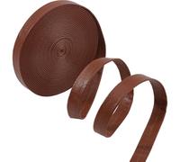 GORGECRAFT 5m*12mm*1mm Cordón de Cuero Sintético Plano Tiras de Cuero Plegables con Borde de PU Textura de Piel de Cordero Marrón Coco Correas de Cuero Sintético Hilos para Manualidades Pulseras