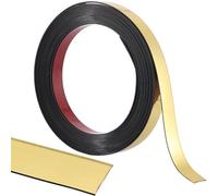 GORGECRAFT 5m*15mm Moldura Dorada Borde de Espejo Flexible Tira Decorativa Autoadhesiva para Pared Techo Panel de Piso Gabinete Borde de Azulejo Esquina Moldura de Marco de Armario