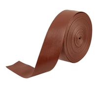 GORGECRAFT 5m*30mm*1mm Tiras de Cuero Plegables Cordón Plano de Cuero Sintético Marrón Coco Cinta de Adorno de PU Correas de Cuero Sintético con Grano de Piel de Cordero Sintética Hilo para Pulseras