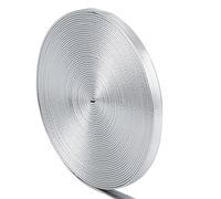 GORGECRAFT 5m*5mm Correas de Cuero Plateadas Metálicas Planas Cordón de Cuero Brillante Tira Encaje PU Brillante Cordón Cuentas Cinta Manualidades Suministros Imitación Doble Cara