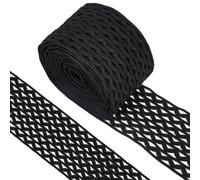 GORGECRAFT 5m 6cm de Ancho Cordón Elástico Ondulado Negro Banda Elástica A Rayas Rick Rack Pretina Cintas Elásticas Planas Costura Tejer Correa Cinta Decorativa para Manualidades DIY Bolsas