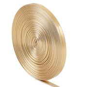 GORGECRAFT 5m*6mm Correas de Cuero Metálicas Planas Cordón de Cuero Brillante Tira Encaje PU Brillante Cinta Cuentas Manualidades Suministros Imitación Doble Cara Cordón, Oro