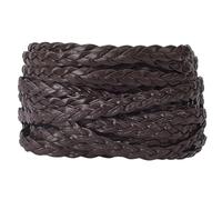 GORGECRAFT 5m*7mm*2mm Cordón de Cuero Plano Cordón de Cuero Trenzado Hilo de Cuerda de Cuero de Imitación Doblado para Manualidades de Trenzado Pulseras Tobilleras Gargantillas Collares,Coco Marrón