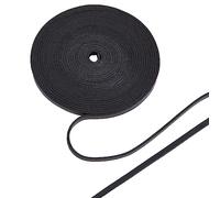 GORGECRAFT 5M Tira de Cuero Genuino 5mm de Ancho Cordón de Cuero de Vaca Plano 2 mm de Espesor Cuerda Trenzada de Cuero Natural Negro para Pulseras Collar Cinturones Bota Encaje Fabricación de Joyas