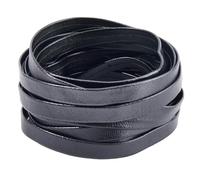 GORGECRAFT 5mx8mmx1mm Tiras de Cuero Plegables Tira de Cuero Negra de Doble Pliegue Cordón de Cuero Plano de Piel de Cordero Ribete de PU Hilo Trenzado Fabricación de Joyas Taller de Herramientas
