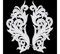 GORGECRAFT 6 par de Parches Florales de Costura de Tela de Encaje de Flores Blancas Apliques de Encaje para Coser Adornos Vestido de Novia Ropa Decoración de Bricolaje