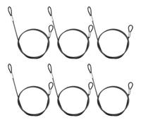 GORGECRAFT 6 Pieza de 60cm de Doble Bucle de Acero Inoxidable Cable de Seguridad Correa de Seguridad Negra Cable de Seguridad de Plástico Recubierto de Hierro Cable de Bloqueo de Equipaje para Candad