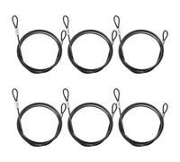 GORGECRAFT 6 Pieza de Cable de Seguridad Negro de 80cm Cuerda de Metal de Acero Inoxidable Cadena de Bloqueo Cable de Seguridad de Doble Bucle con Revestimiento de Plástico para Puertas Exteriores Et