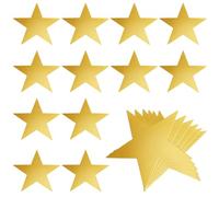 GORGECRAFT 60pz Recortes de Estrellas Doradas de 15cm con Doble Impresión de Papel Y Cartón de Confeti de Cinco Estrellas con Purpurina Y Pegatinas para Manualidades Tablones de Anuncios Aulas Pared