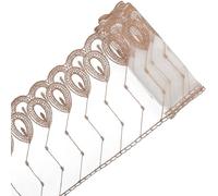 GORGECRAFT 6M Bordado de Tul con Encaje de Malla Inelástica de 26cm para Costura Cinta de Encaje para Bordar Aplique Cortina Mantel Vestido Manualidades de Costura Velo de Novia Marrón Silla de Montar