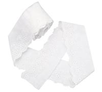 GORGECRAFT 7.5 Yarda Algodón Encaje Ribete Ojal Bordado Tela Cortina Mantel Slipcover Nupcial DIY Ropa/Accesorios para DIY Artesanía Costura Boda Decoración 80Mm Ancho