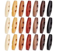 GORGECRAFT 70 piezas Botones Ovalados de Madera Cuerno Toggle Shape Botones Accesorios 2 agujeros Suéter de Madera Abrigos Botones para Chaqueta Ropa Costura DIY Art Craft Projects, 7 colores