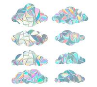 GORGECRAFT 8 Pieza de Adhesivos para Ventanas de Arcoíris, Película Decorativa 3D para Ventanas Forma de Nube Pegatinas Anticolisión para Ventanas Adhesivos Estáticos para Cocina, Comedor, Dormitorio
