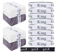 GORGECRAFT 8 Pieza Organizador de Sábanas Bandas Etiquetas de Lino Ropa de Cama Banda Guardián de Sábanas Organización del Armario Palabra King para King Queen Twin Juegos de Cama Dormitorio Negro