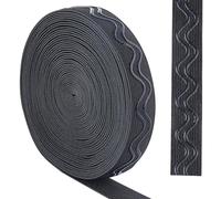 GORGECRAFT 8 Yarda 20mm Ancho Antideslizante Cinta Elástica Onda Silicona Elástica Banda de Agarre Gomas Elásticas Cinturón Elástico para Bricolaje Ropa Costura Manualidades Deportes Pantalones, Negro