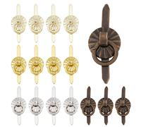 GORGECRAFT 80 Pieza 4 Colores Sujetadores de Metal Sujetadores de Papel con Anillos de Tirador Marcador Cajón Manija Anillo para Cocina Baño Bricolaje Decoración Manualidades