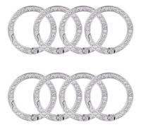 GORGECRAFT 8pz Anillo de Diamantes de Imitación de 24.5mm Anillos de Puerta Brillantes Clips de Resorte Redondos de Platino A Granel Hebilla de Clip de Presión de Mosquetón Hacer Llaveros de Joyería