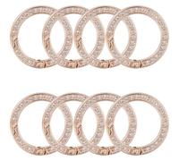 GORGECRAFT 8pz Anillo de Diamantes de Imitación de 24.5mm Anillos de Puerta Brillantes Clips de Resorte Redondos de Oro Claro A Granel Hebilla de Clip de Presión de Mosquetón para Hacer Llaveros