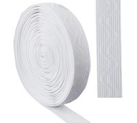 GORGECRAFT 8Yarda 20mm Ancho Antideslizante Cinta Elástica Onda Silicona Elástica Banda de Agarre Gomas Elásticas Cinturón Elástico para Bricolaje Ropa Costura Manualidades Deportes Pantalones, Blanco