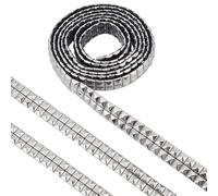 GORGECRAFT Adorno de Cabeza de Clavo Termoadhesivo Metal con Doble de Tachuelas Piramidales Cuadradas con Plancha de Tachuelas Piramidales Manualidades Bolsas de Ropa Color Acero Inoxidable