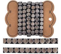 GORGECRAFT Adorno de Cabeza de Clavo Termoadhesivo Negro de 1.8 m 8mm de Ancho de Metal Inoxidable Termoadhesivo Convexo Decorativo Estilo Punk Plano Redondo para Manualidades Bolsos Zapatos