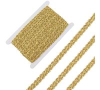 GORGECRAFT Adorno Dorado de 15 Yarda Adorno de Encaje Trenzado Metálico 15mm Ancho Cinta Encaje Corrugado Filigrana Trenzados Forma Onda Purpurina Accesorios para Prendas Vestir