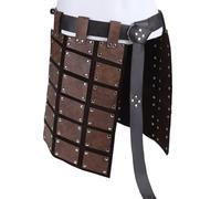 GORGECRAFT Armadura Medieval de Piel Sintética para Muslos,Retro,Doble Cara,Protector de Cintura con Cinturón,Armadura de Falda de Caballeros Mercenarios para Larp Vikingo,Disfraz de Halloween