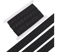 GORGECRAFT Banda Elástica Antideslizante de Silicona Negra de 40mm*5m con 3 Tiras de Goma Onduladas Ideal para Costura Manualidades Ropa Interior Pantalones Cortos de Ciclismo Y Accesorios de Ropa