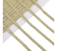 GORGECRAFT Banda Elástica Plana Dorada de 20 m con Purpurina Metálica Tira de 5mm Elástica para Coser Manualidades Faldas Cinturillas Vestidos Y Ropa.