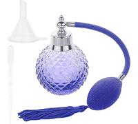GORGECRAFT Bottiglia di Profumo Ricaricabile Da 100 ml Bottiglia Spray di Profumo di Cristallo Viola Atomizzatore di Profumo In Vetro Trasparente con Contagocce A Imbuto In Plastica con Nappa Lunga