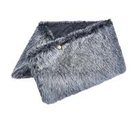 GORGECRAFT Chal de Piel Sintética para Caballero Cuello de Hombro Chal de Piel Vikinga Gris Reina Guerrera Medieval Disfraz de Larp Renacentista con Cinturones de Cuero Fiestas Temáticas de Halloween