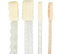 GORGECRAFT Cinta de Encaje Vintage de 4 ms 18.3 Color Inelástica Decorativa para Coser con Borde de Encaje para Ramos de Boda Decoración del Hogar Cortinas Manteles Ropa Envoltura de Regalos.
